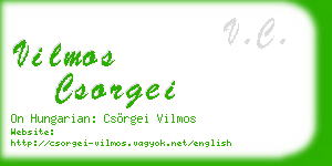 vilmos csorgei business card